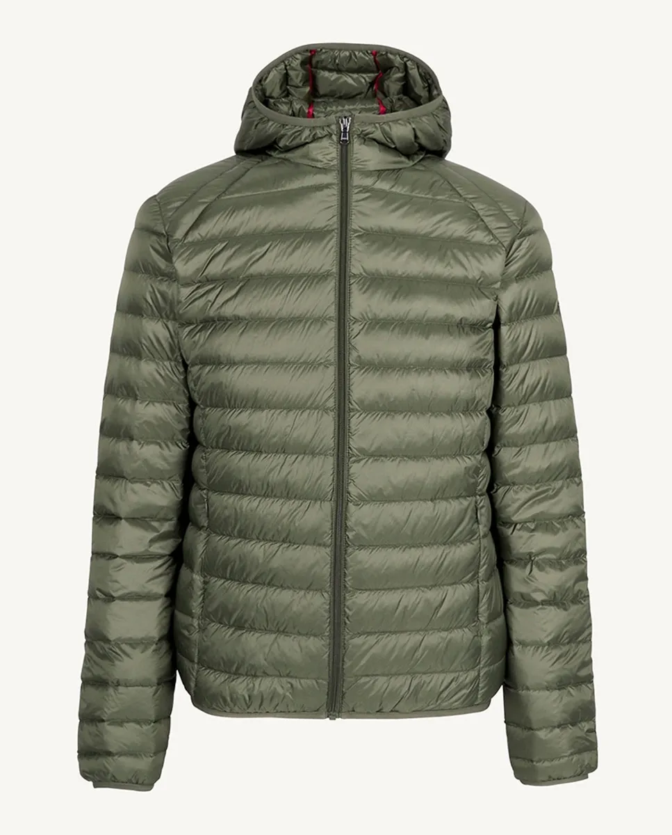 

Легкий мужской пуховик с капюшоном и застежкой-молнией JOTT, зеленый