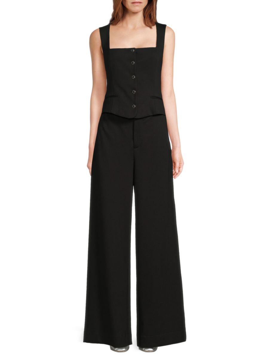 

​​Скроенный по фигуре комбинезон с широкими штанинами rag & bone, черный