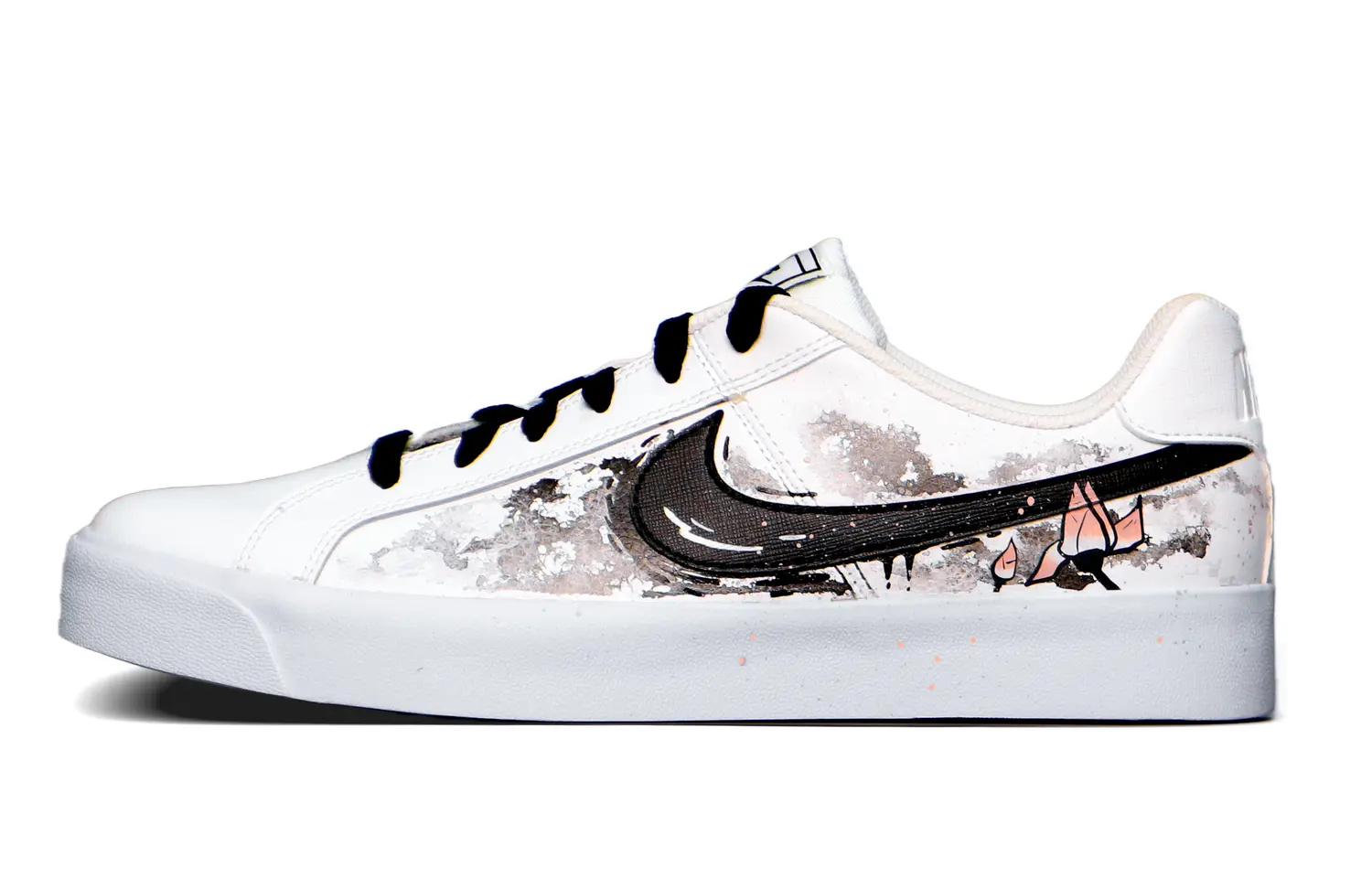 

Кроссовки Nike Court Royale Skateboarding Shoes Unisex Low-top White/Black, черный/белый