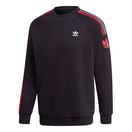 

Толстовка originals logo printing side stripe round neck knit black Adidas, черный