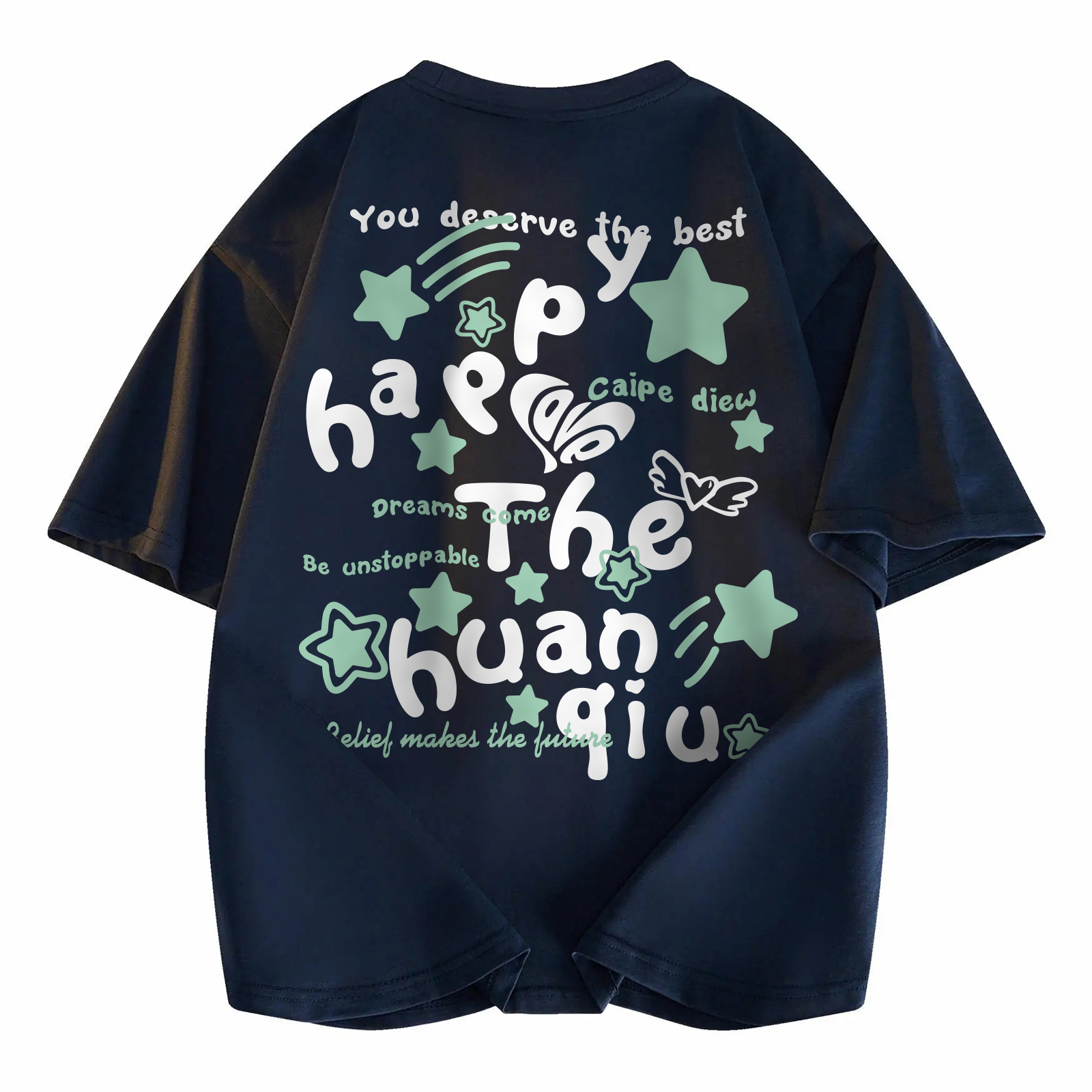 

Футболка Unisex Crew Neck Moderate Heavyweight HUANQIU, темно-синий