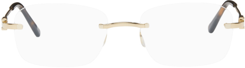 

Золотые овальные очки Cartier, цвет Gold/Gold/Transparent