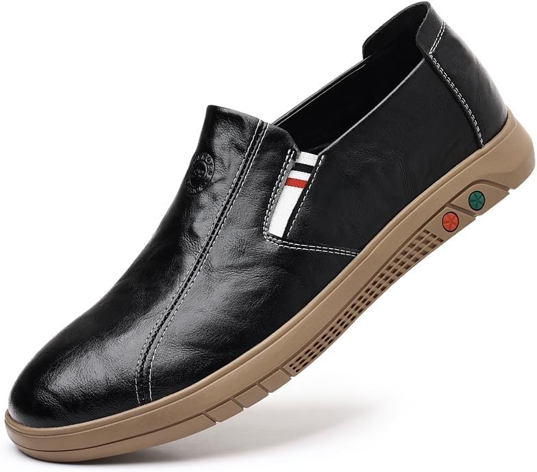 

Мужские повседневные кожаные слипоны - черные, коричневые, белые и серые Sfwarmart