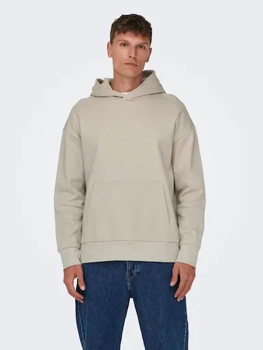 

Толстовка ONLY & SONS с капюшоном "ONSDAN LIFE RLX HEAVY SWEAT HOODIE NOOS", цвет Silver Lining