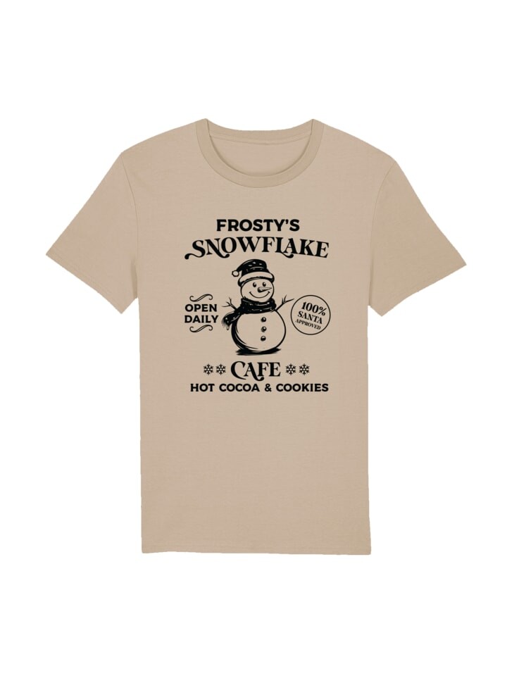 

Футболка F4NT4STIC T-Shirt Frostys Snowflake Cafe Retro Weihnachten, цвет desert dust