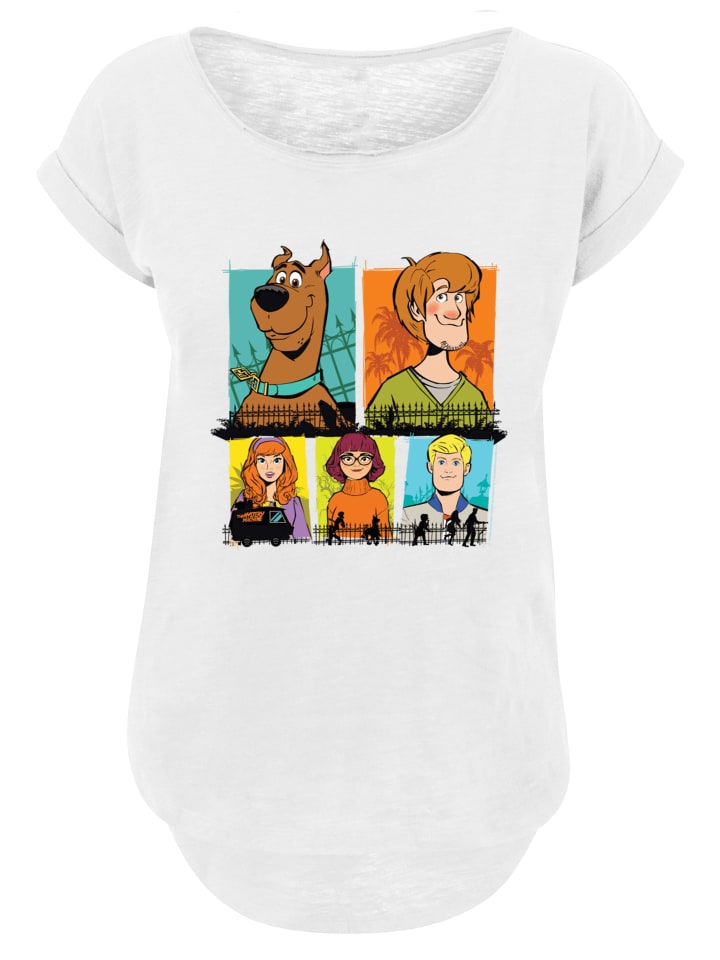 

Удлиненная футболка с принтом Scooby Doo Group Frames белого цвета F4NT4STIC, Белый, Удлиненная футболка с принтом Scooby Doo Group Frames белого цвета F4NT4STIC