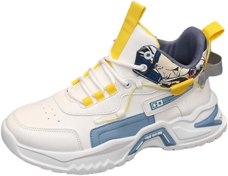 

Модные, удобные и повседневные мужские высокие спортивные кроссовки. Внутренняя подкладка мягкая и приятная для кожи. Поверхность обуви имеет тонкую текстуру. Подходят для бега и занятий спортом Clolinde, белый/синий