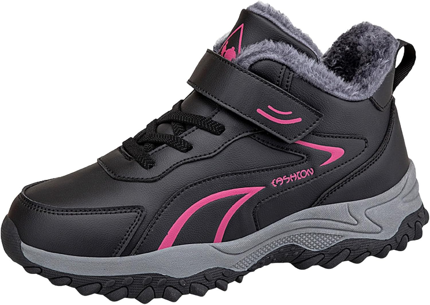 

Мужские и женские зимние ботинки, утепленные флисом, слипоны на щиколотку, легкие ботинки с меховой подкладкой, модные спортивные ходовые туфли Generic, розовый