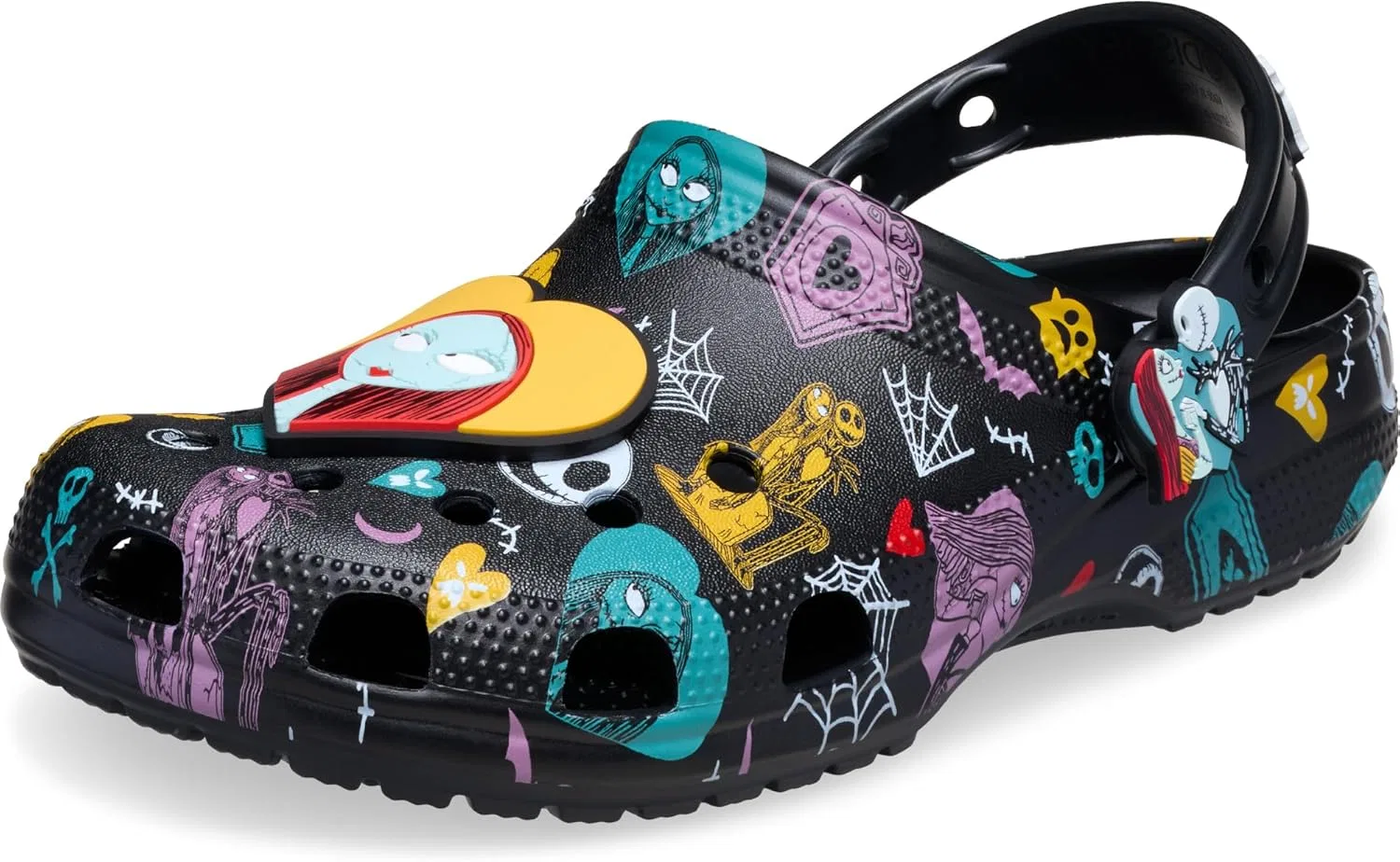 Crocs Унисекс для взрослых, классические сабо с Джеком Скеллингтоном из мультфильма «Кошмар перед Рождеством», Multi Black