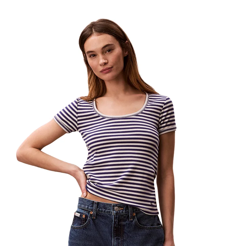 Футболка женская с U-образным вырезом Calvin Klein, 3OQ-Lavender — фото 3