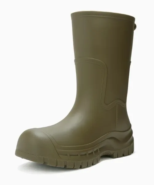 Унисекс дождевые ботинки на толстой подошве Vini MIDDLE RAINBOOTS хаки — фото 3