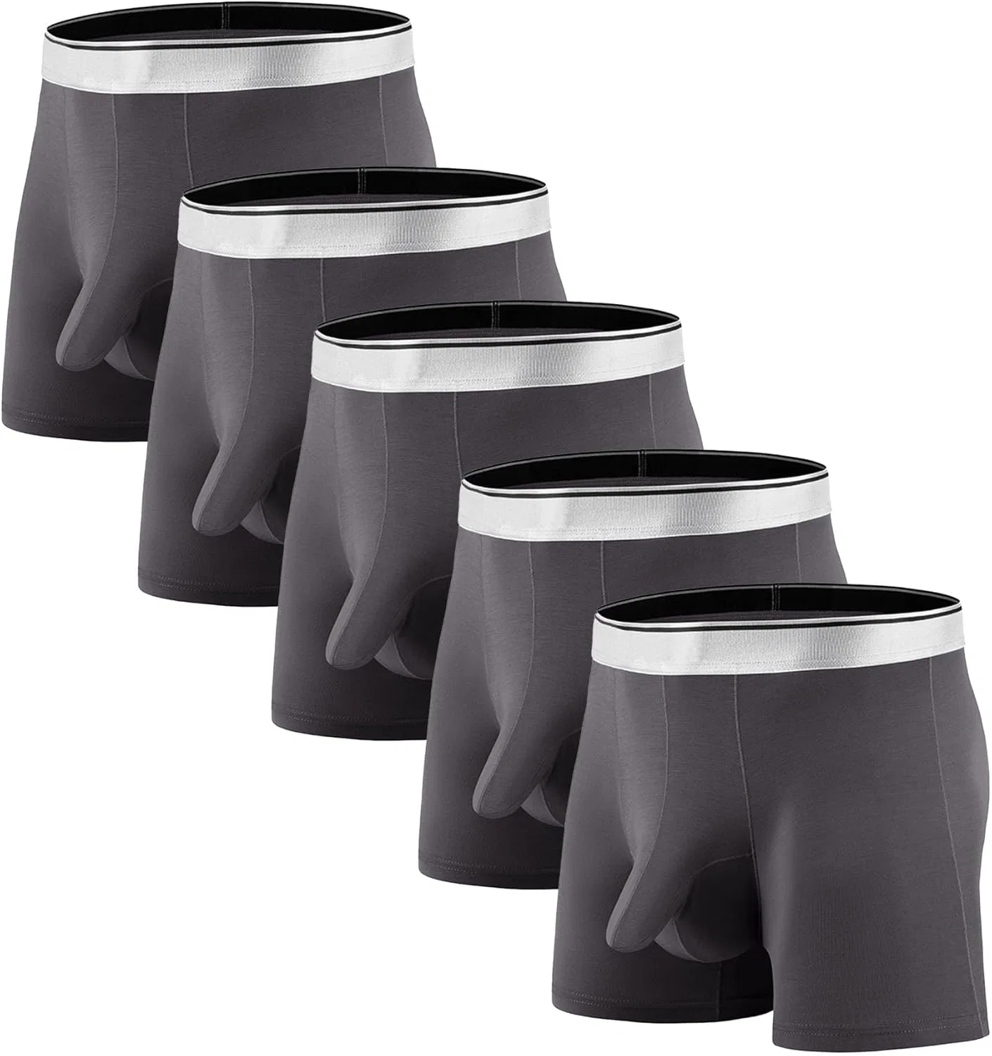Боксеры мягкие хлопковые модальные, Grey 5pc