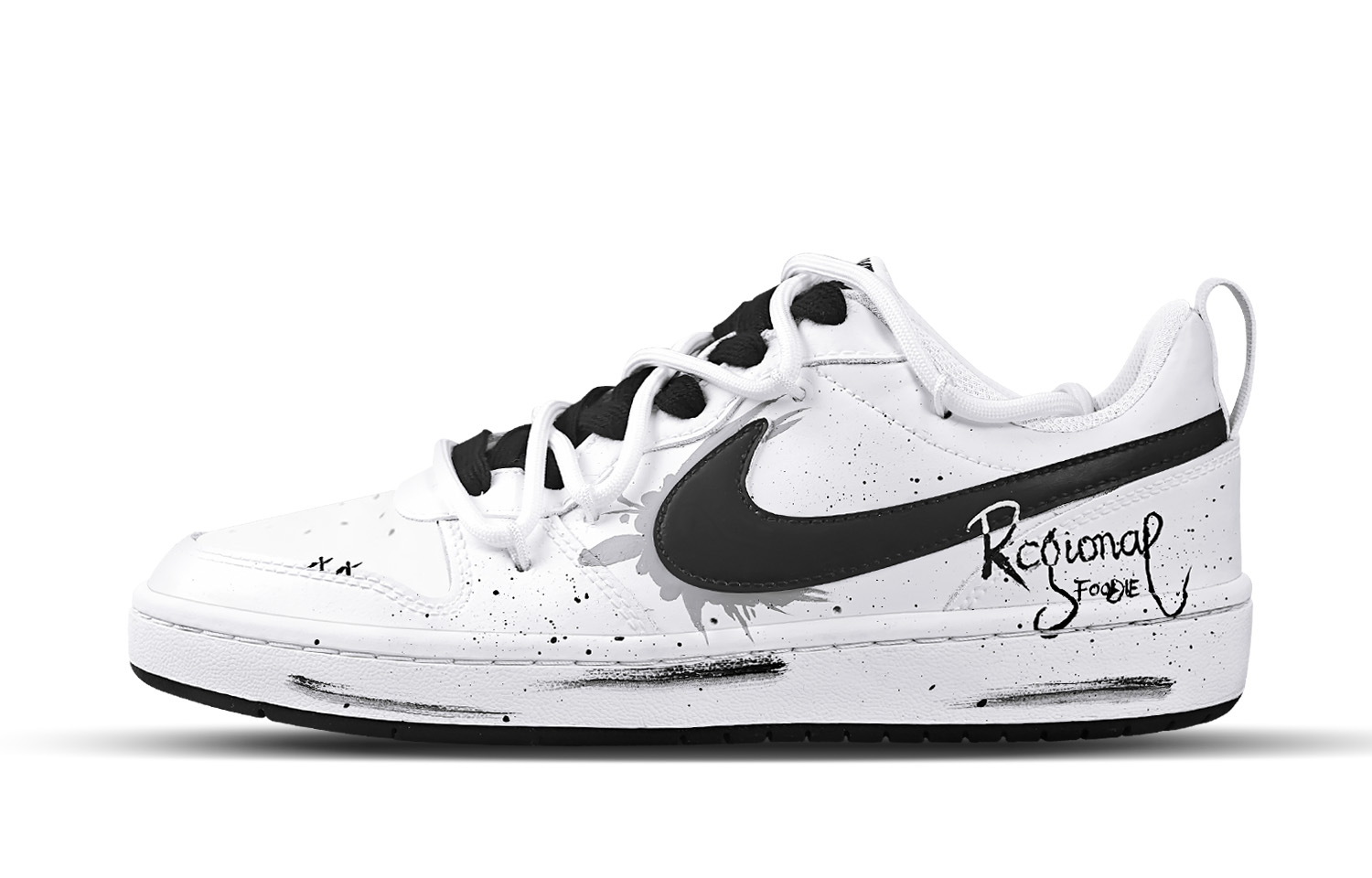 

Court Borough 2 Food World Explorer Low top детские скейтборд кроссовки черно для подростков Nike, черный/белый