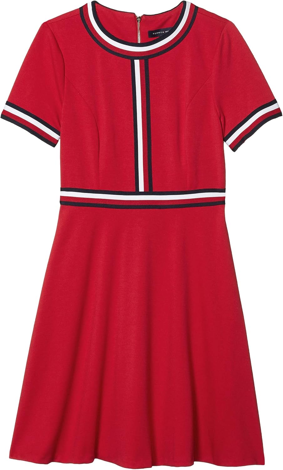 

Женское платье Tommy Hilfiger с короткими рукавами и полосатой отделкой, Scarlet