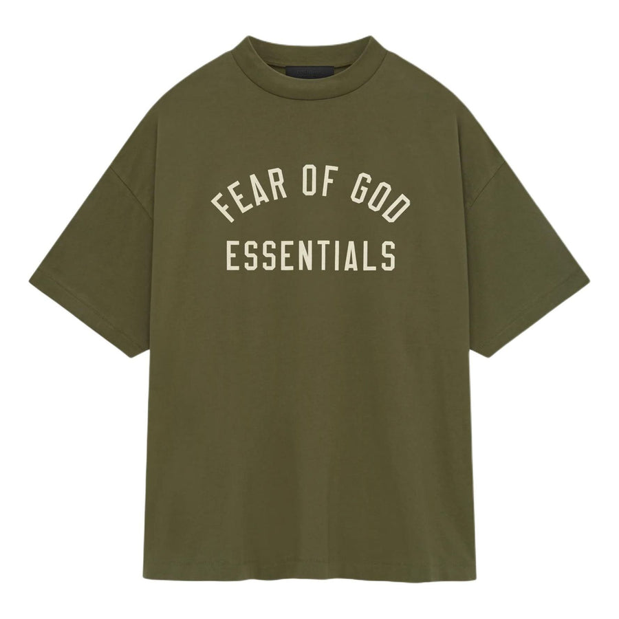 

Футболка Fear of God Essentials Jersey Crewneck Tee 'Military', оливкого-зеленый