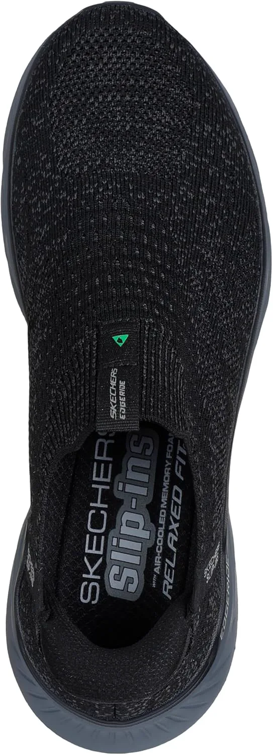 Мужские кроссовки Skechers Edgeride Commissioner с удобной посадкой без шнурков, черный — фото 3