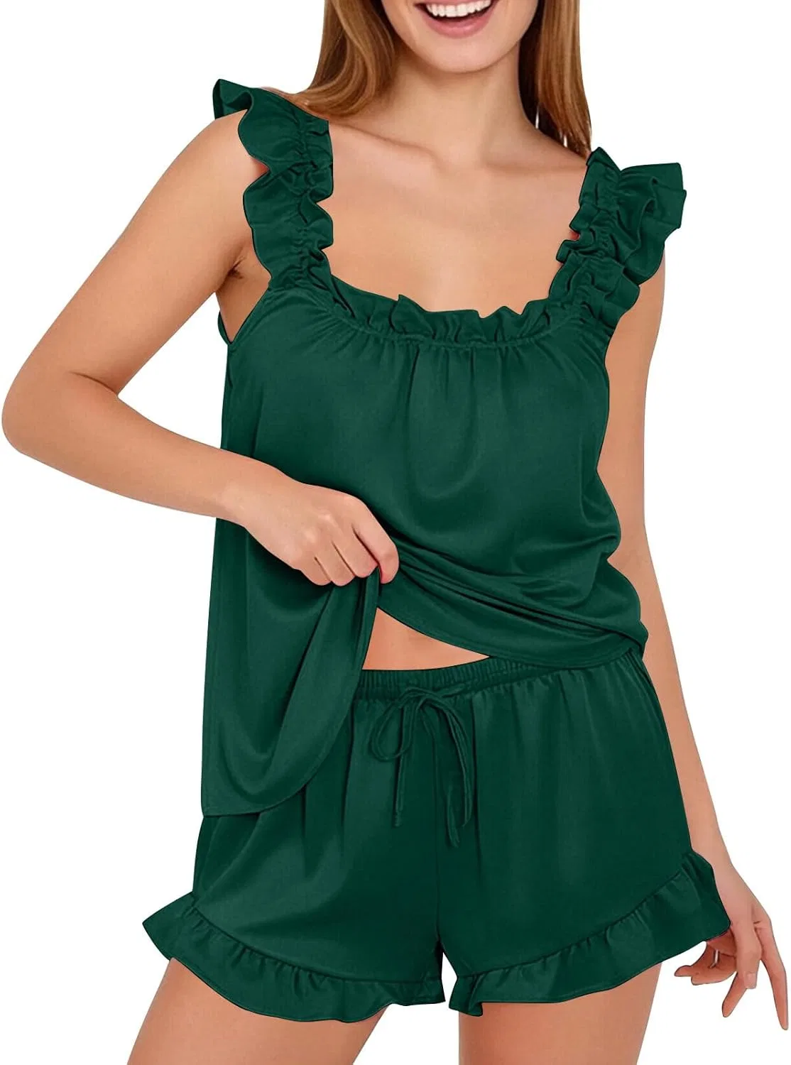 Комплект пижамы женский, летний, Green