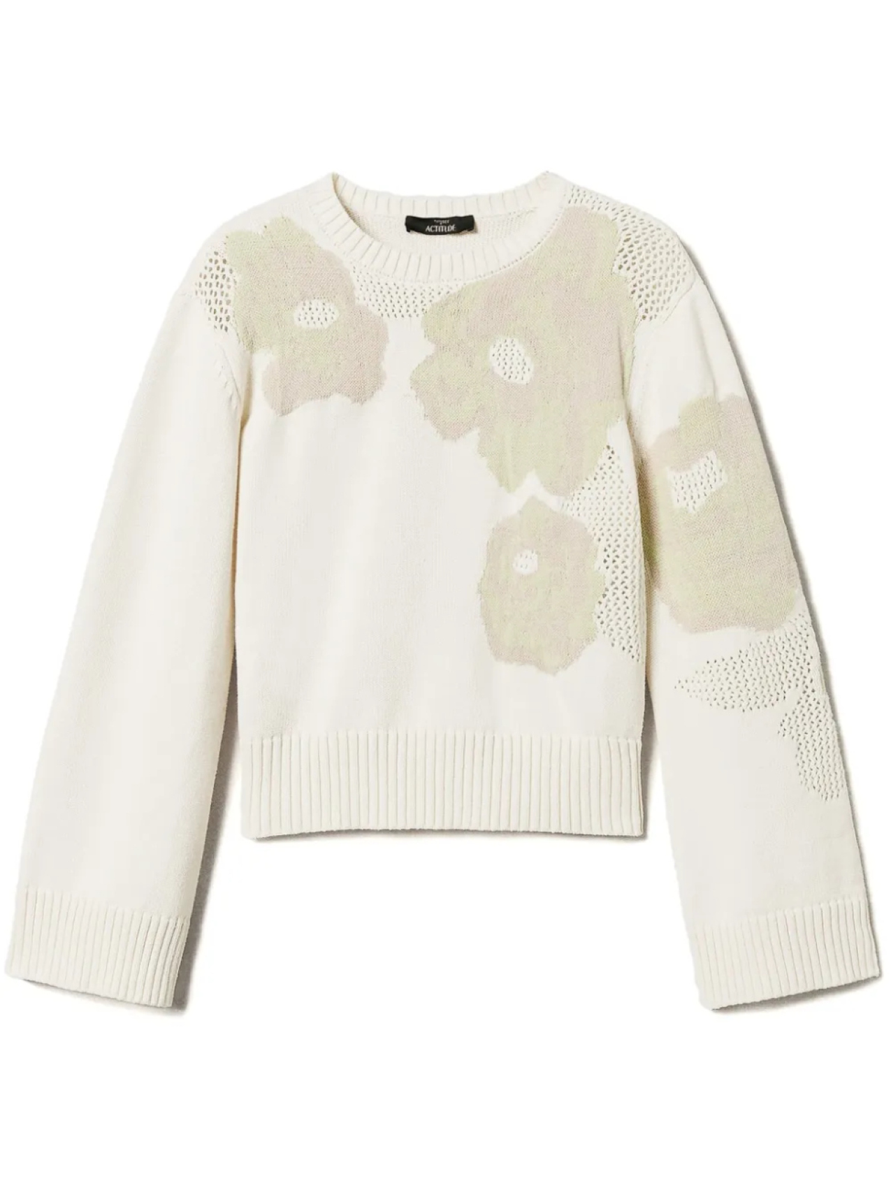 

Джемпер TWINSET с розовым жаккардом, белый