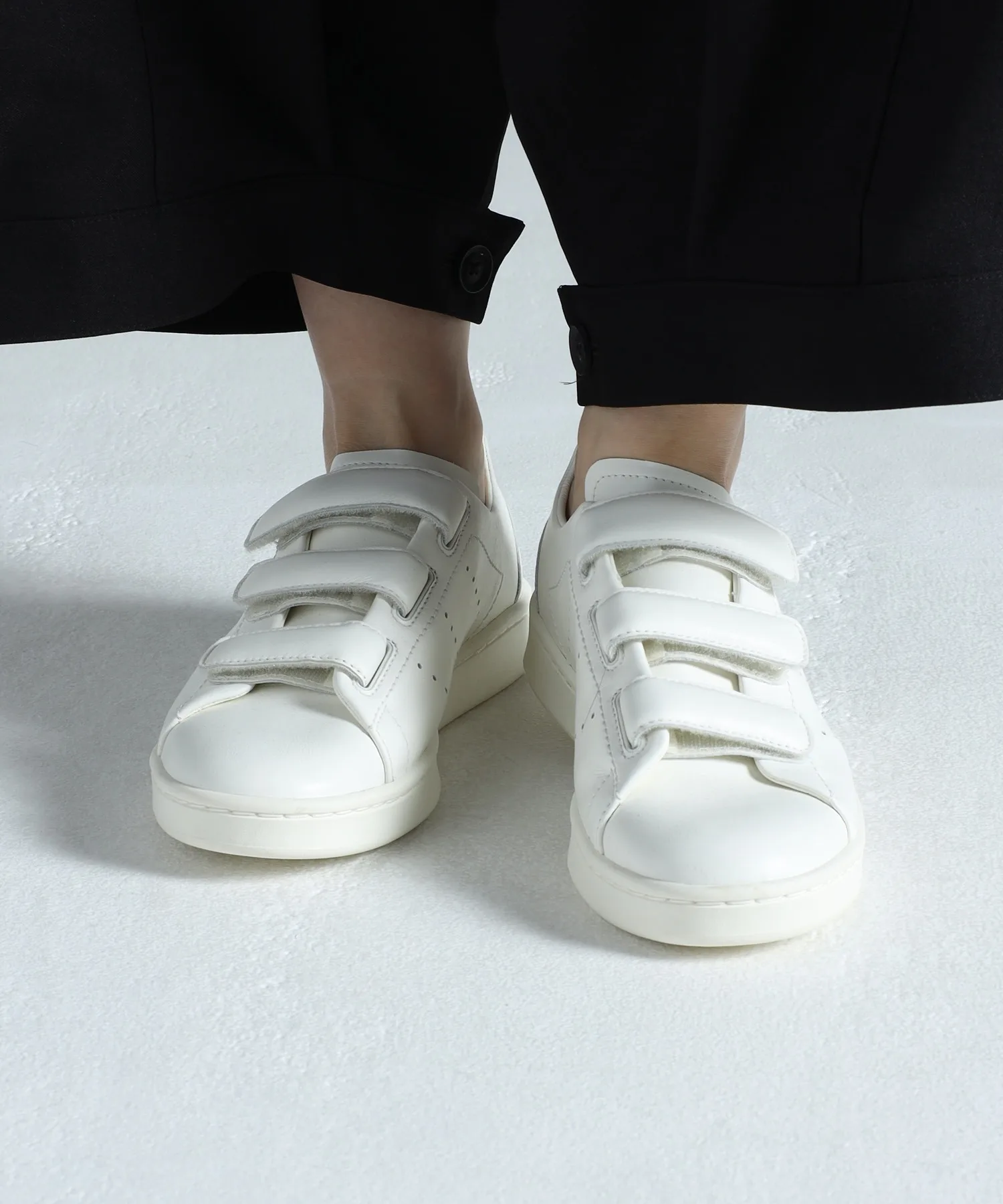 Унисекс кожаные кроссовки Y-3 Stan Smith Velc белые — фото 2