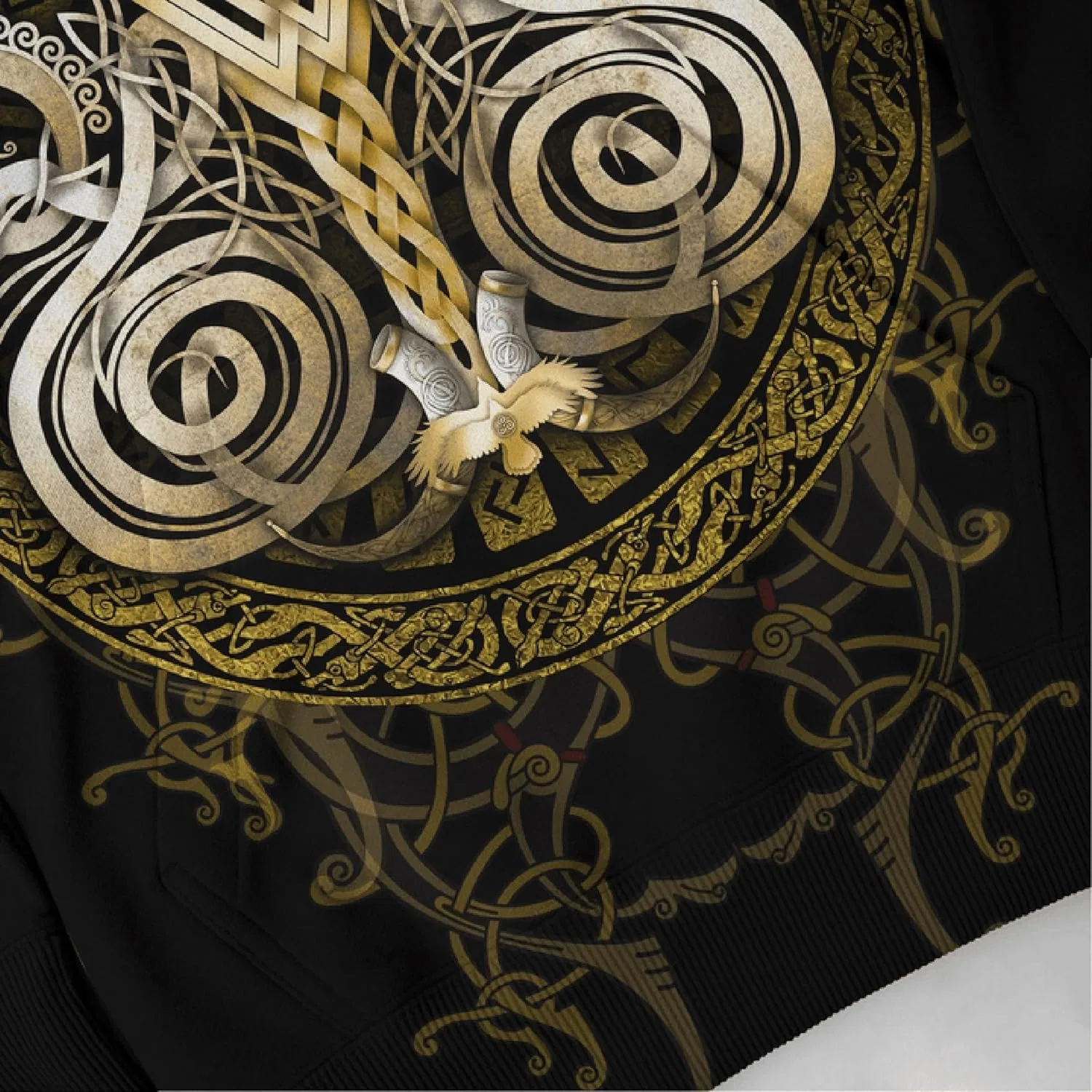 Мужская теплая зимняя куртка Viking Tattoo на молнии с капюшоном, из искусственного кашемира, парка средней длины, верхняя одежда, подарки — фото 3