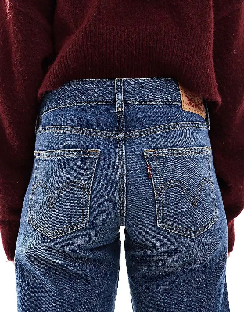 Джинсы свободного кроя с супернизкой талией темно-синего цвета Levi's — фото 4