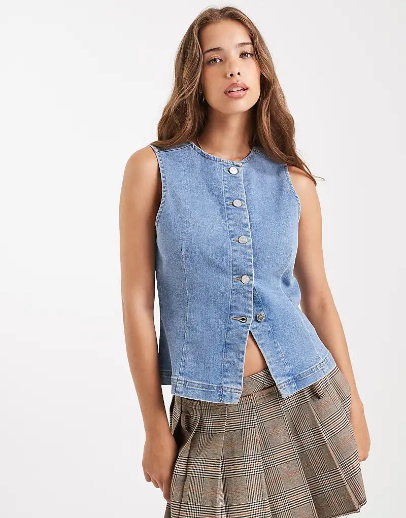 

Джинсовый жилет Miss Selfridge синего цвета