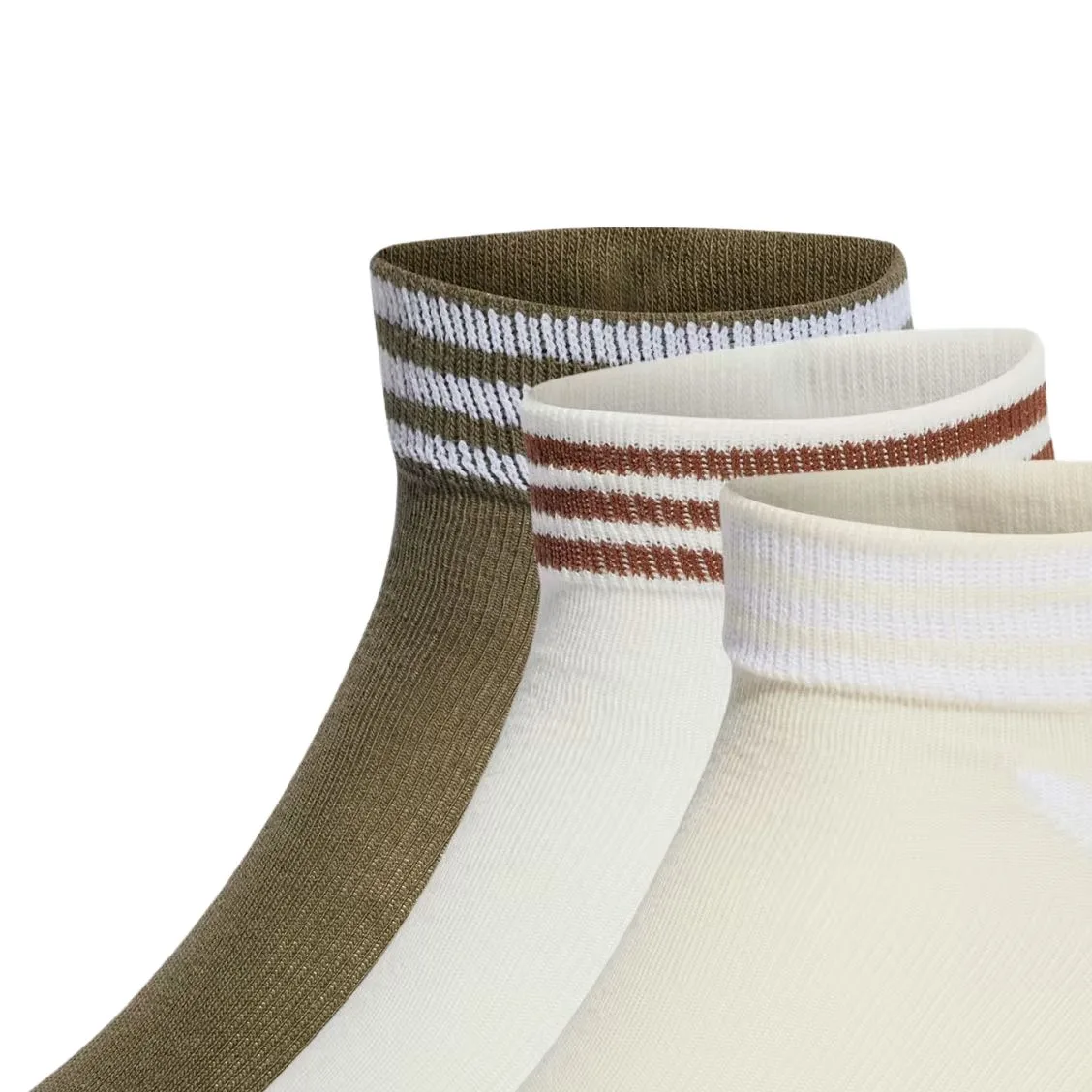 Мужские носки щиколотки 3 шт Adidas Originals, 3 Pack (Miracle White+Olive Layer+Cloud White) — фото 3