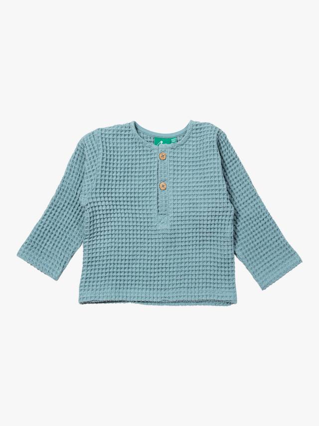 

Детская вафельная кофта с длинными рукавами Little Green Radicals, Blue