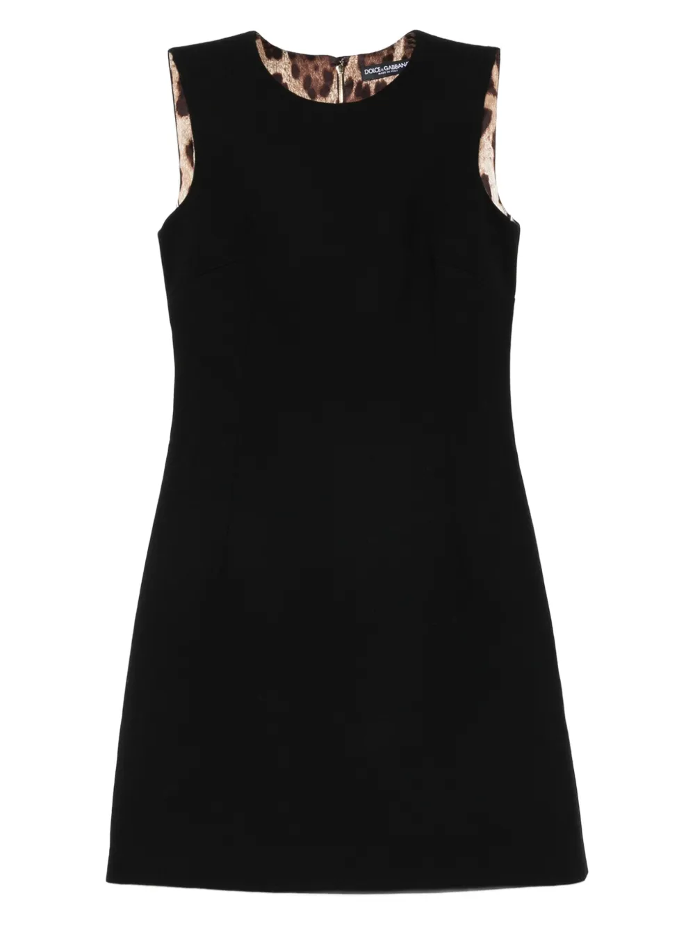 

Платье мини с леопардовым принтом DOLCE & GABBANA, черный