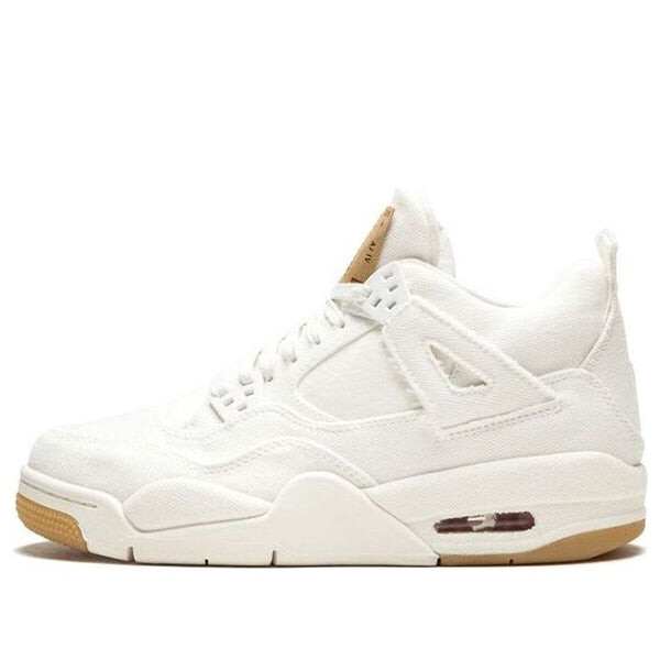 

Кроссовки 4 retro x levi's 'white denim' Air Jordan, белый