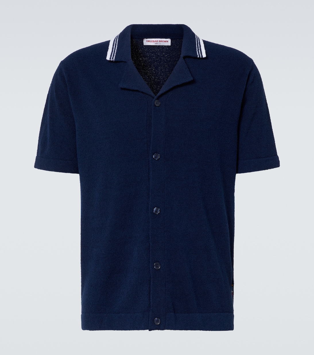 

Тирнан рубашка из хлопковой буклированной ткани Orlebar Brown, Azul Blue /White