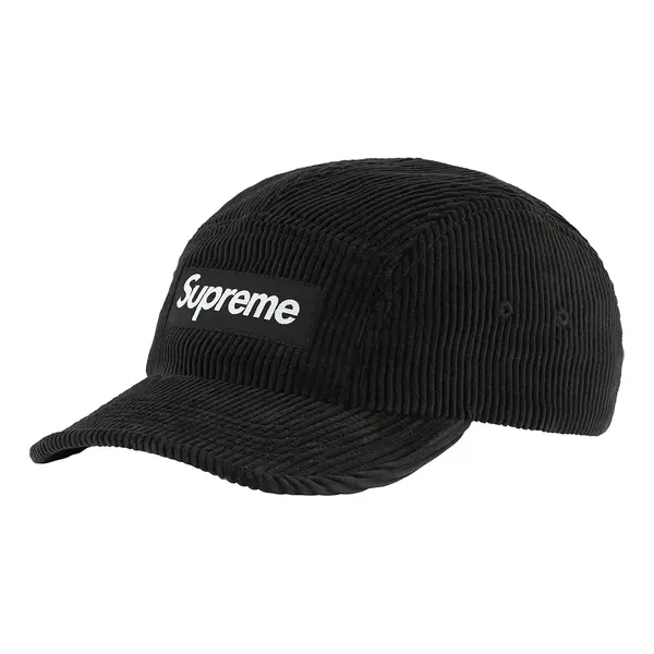 

Бейсболка corduroy camp cap 'black white' Supreme, черный