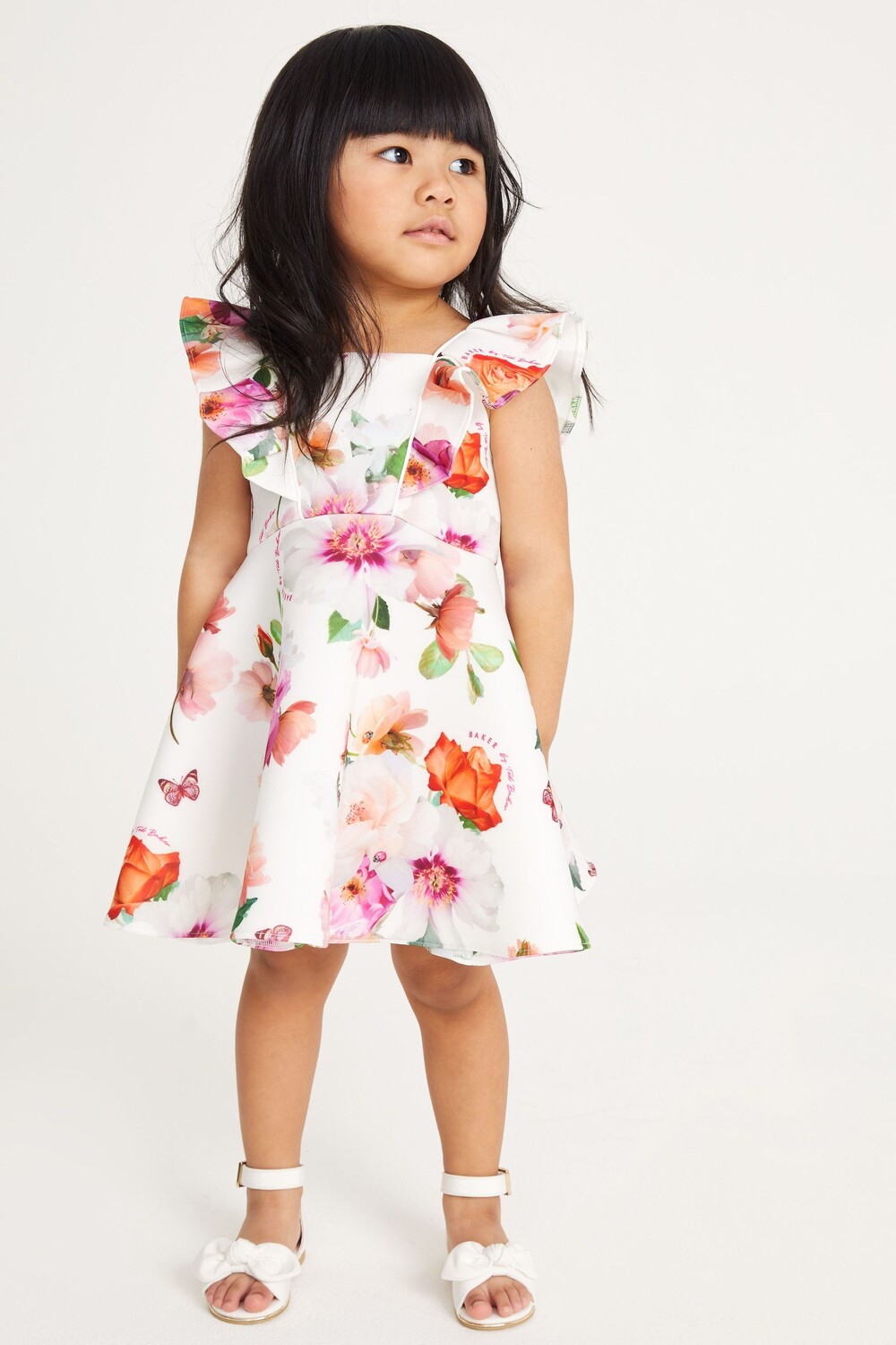

Белое платье Baker By Ted Baker из ткани с аквалангом с цветочным узором Baker by Ted Baker, белый