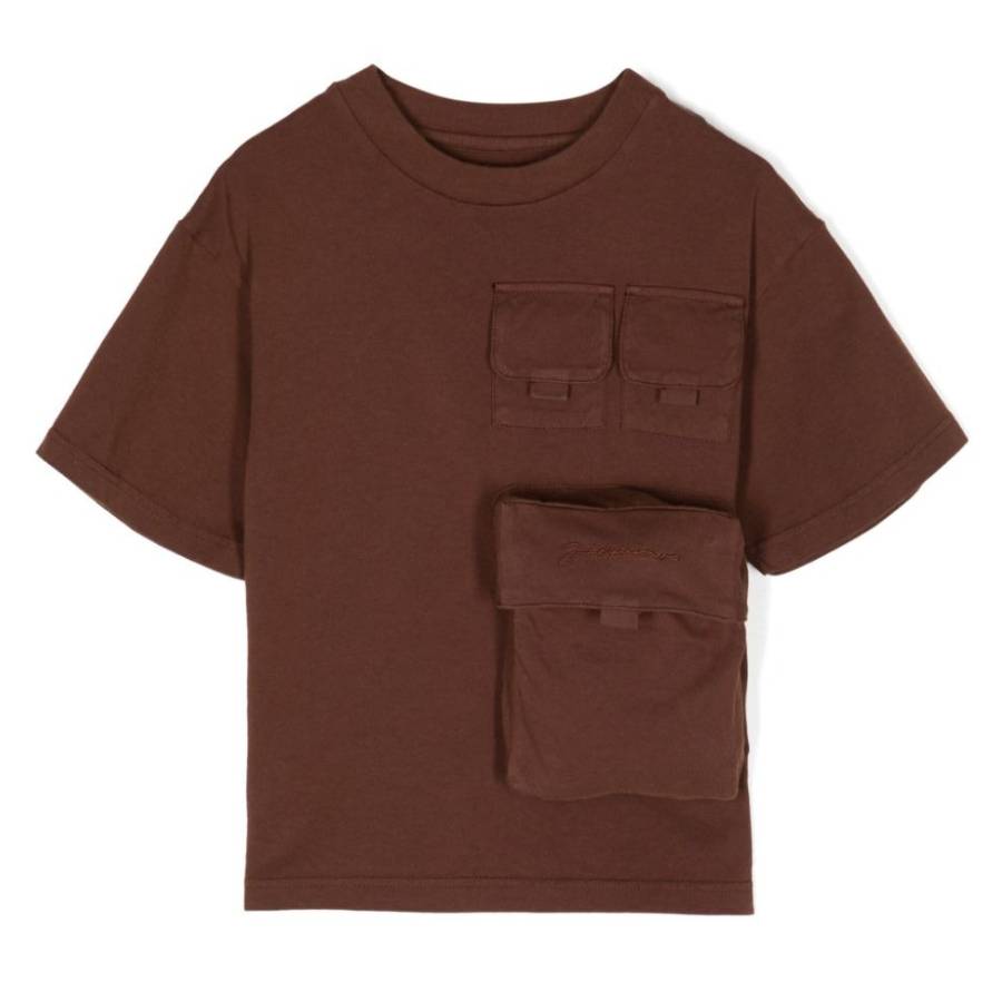 

Жакемус L'enfant Логотип Вышитая Футболка Jacquemus, коричневый