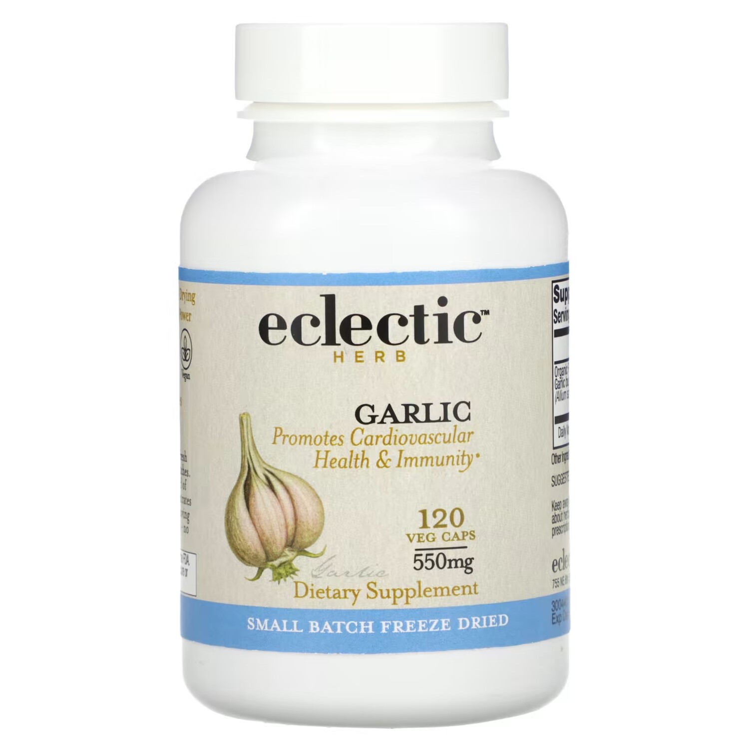 

Лиофилизированный чеснок Eclectic Institute без ГМО, 120 растительных капсул
