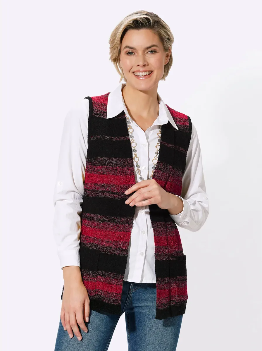

Трикотажный жилет Classic Basics, цвет Rot-Schwarz-Geringelt