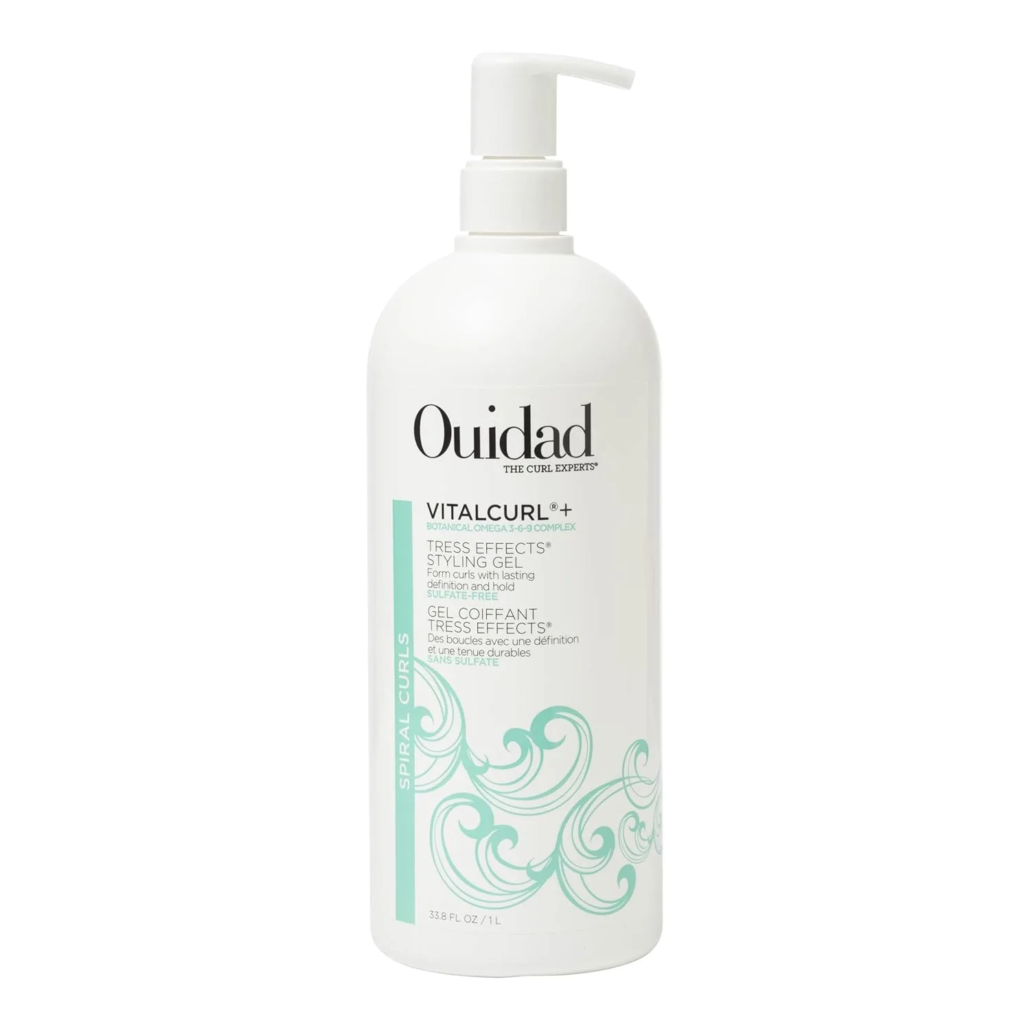 Ouidad VitalCurl+ Tress Effects гель для укладки спиральных локонов - стойкая фиксация, обновление водой, увлажнение, эластичность и объем, без сульфатов и минерального масла 958.23 г (1 шт.)