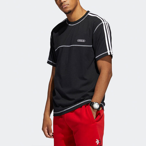 Футболка originals ribbed round neck short sleeve black Adidas, черный — фото 2