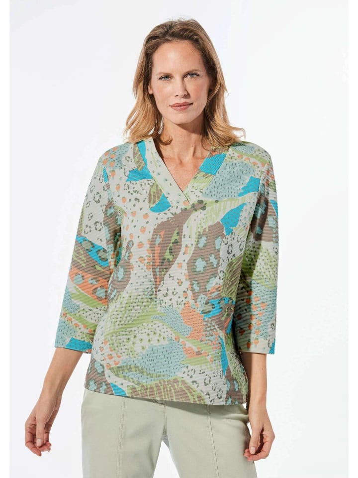 

Толстовка с рукавами 3/4 серо-зеленого цвета с узором GOLDNER