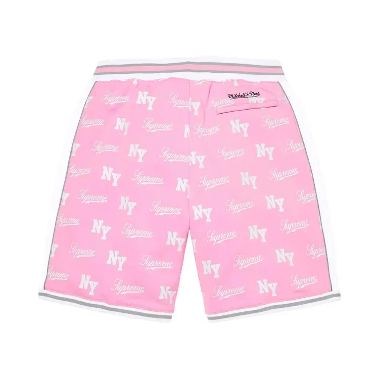 Шорты Supreme x Mitchell & Ness Monogram Short, розовый — фото 2
