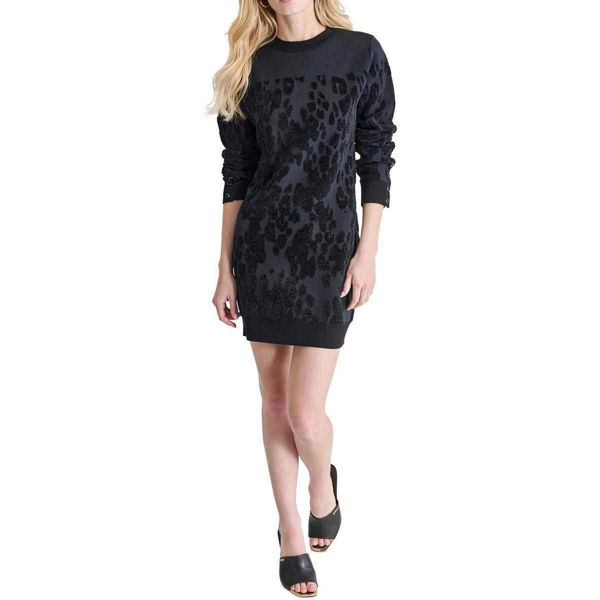 

Женское платье-свитер из полиэстера DKNY, черный