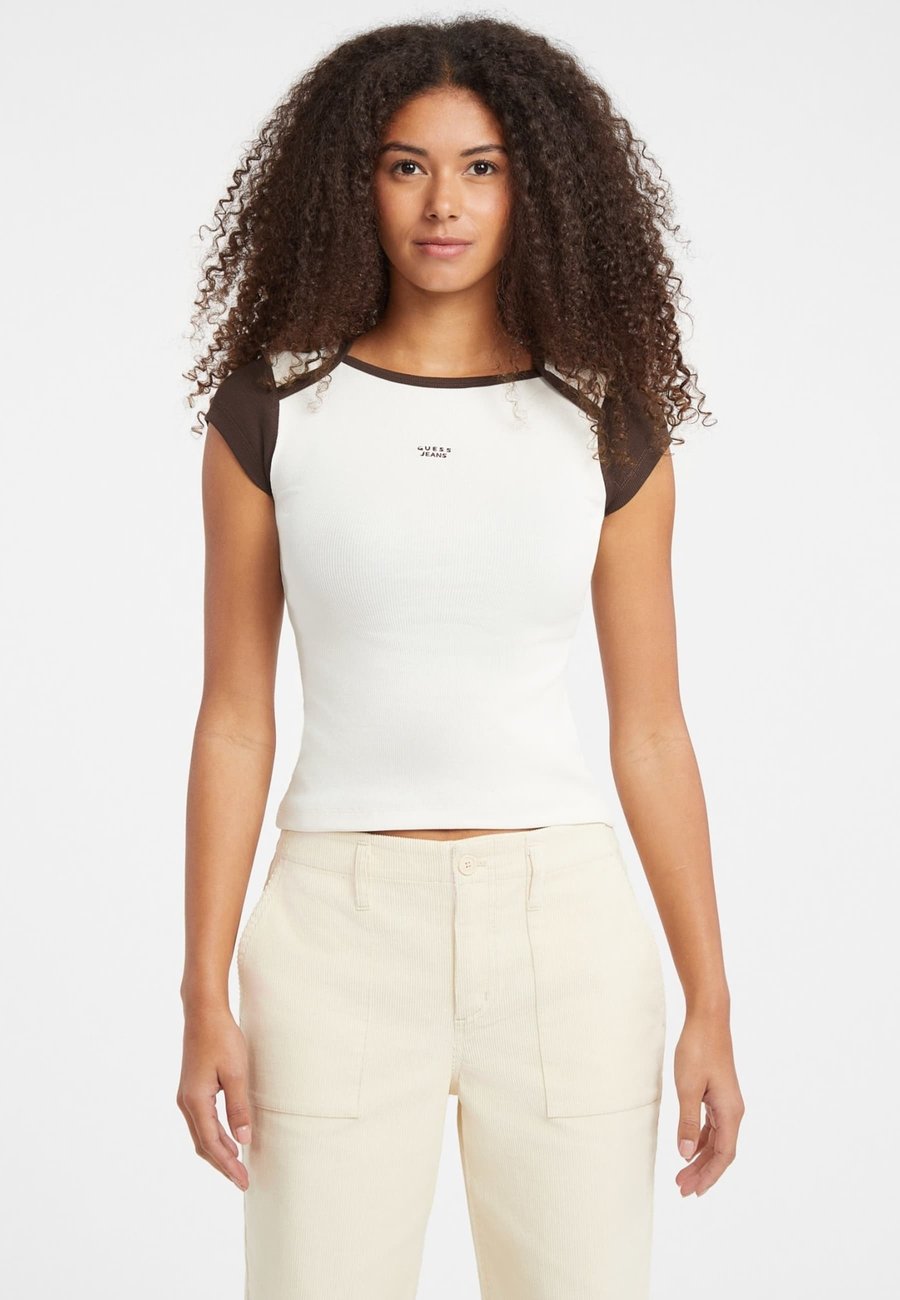 

Футболка Guess Jeans Print T-shirt, Creme/Beige