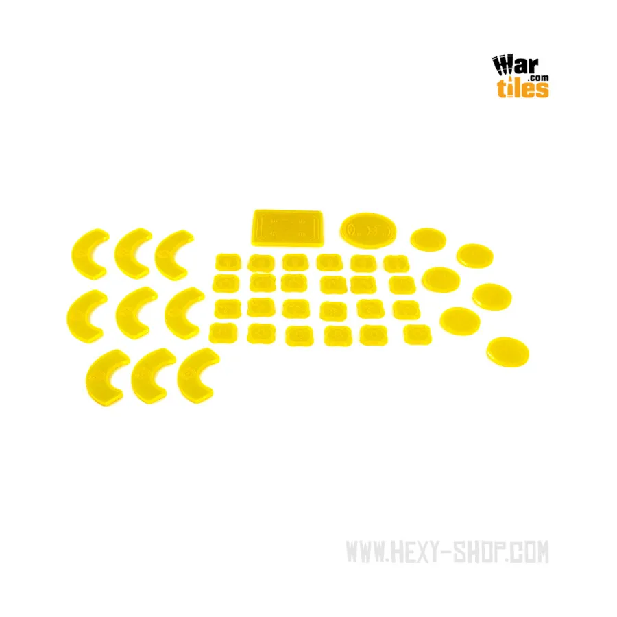 

Война в тенях — набор жетонов Армагеддона, жёлтый, War Tiles - Markers, Rulers, & Tokens