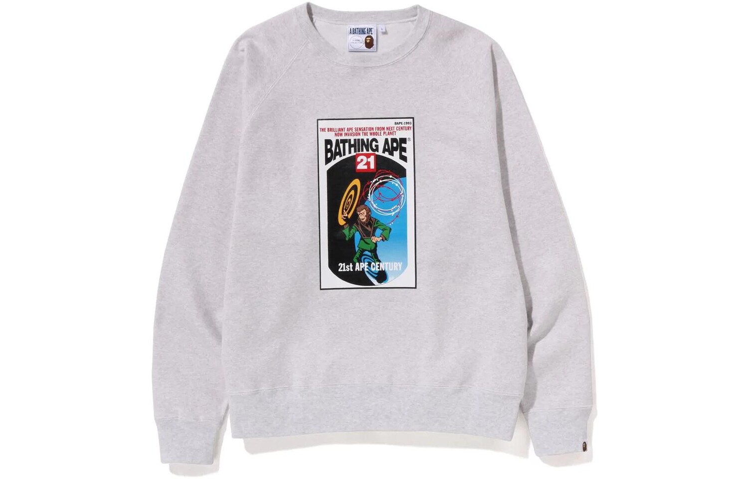 BAPE Bathing Ape Свободный крой 21-го века с круглым вырезом A Bathing Ape, серый — фото 3