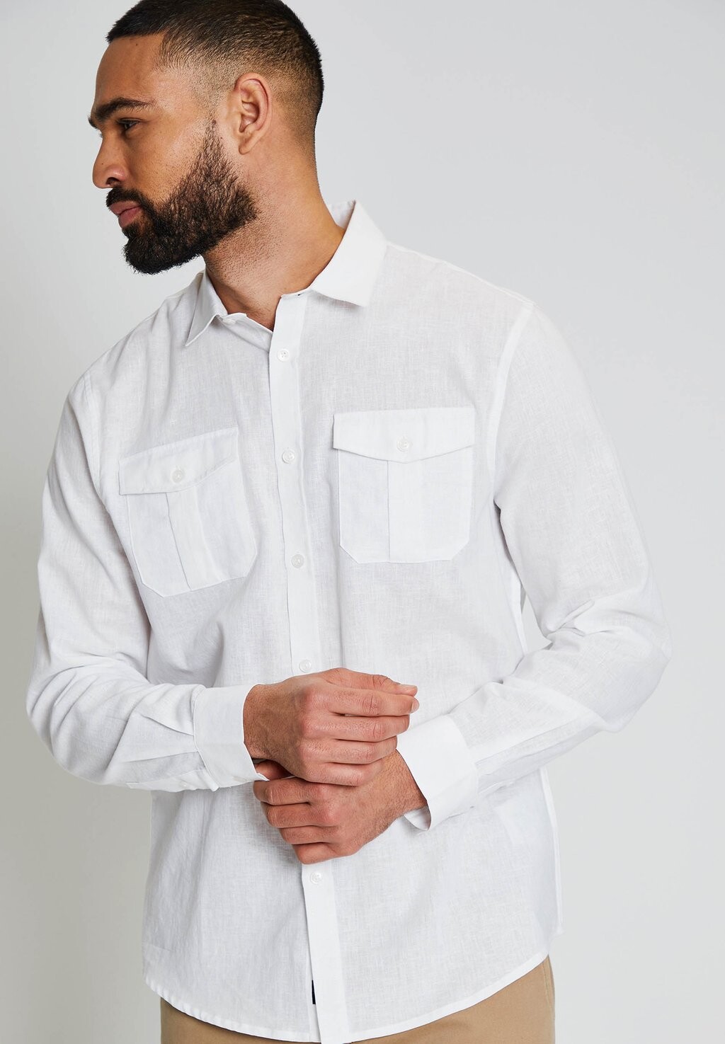 

Рубашка THB LSLV COLLINS Threadbare, цвет white