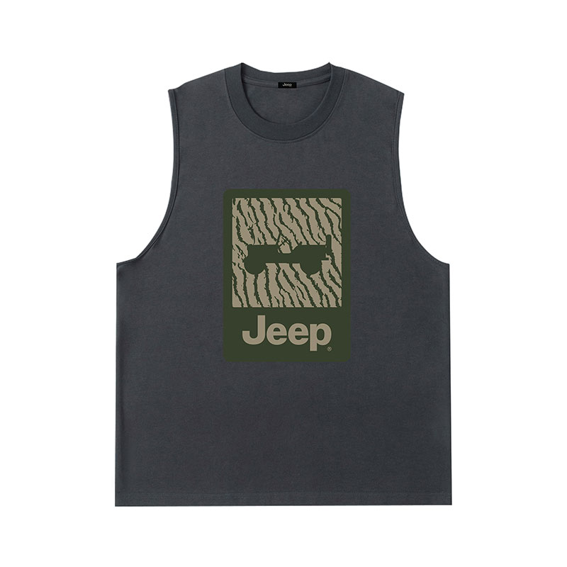 

Топ-майка унисекс с круглым вырезом, без рукавов Jeep, темно-серый
