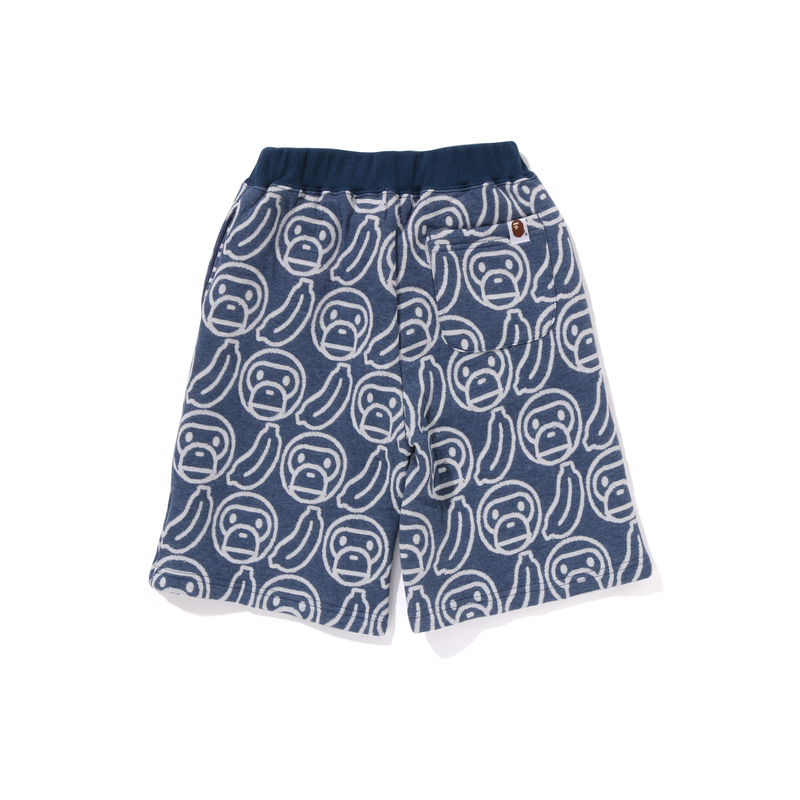 Детские вязаные шорты Cartoon Monkey BABY MILO Banana Jacquard A BATHING APE, темно-синий — фото 4