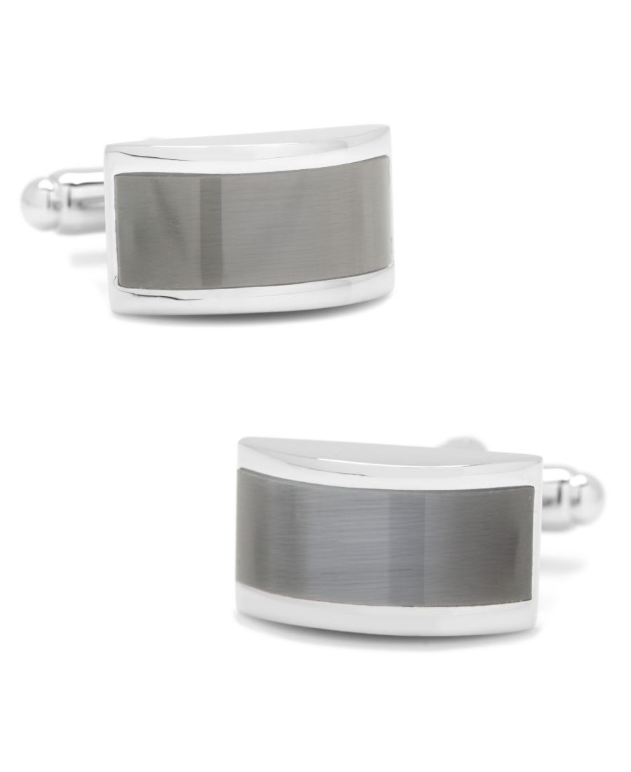 

Запонки с перемычкой из серого кошачьего глаза Cufflinks Inc, Black