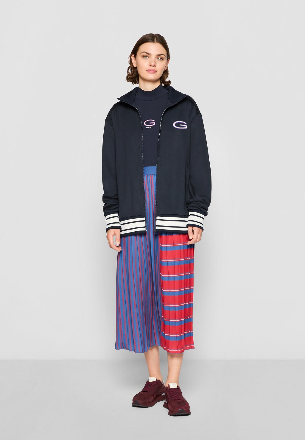 

Юбка макси EXCLUSIVE HERITAGE 2.0 PLEATED STRIPED SKIRT GANT, темно-синий