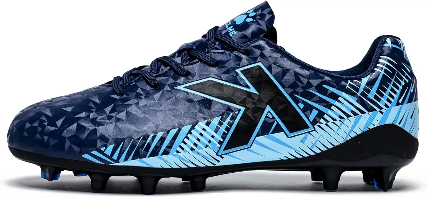 Футбольные бутсы KELME Blaze для молодежи, для твердого/искусственного покрытия, уличная спортивная обувь для молодых мужчин и женщин, синий/черный — фото 2